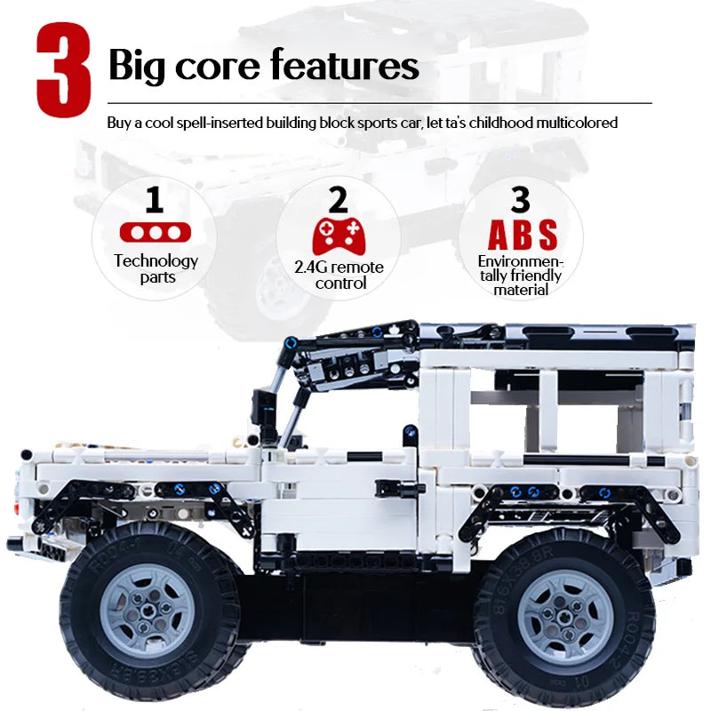 Cada 533Pcs Defender Remote Control Car Building Blocks For RC Car Model SUV City Brick Toys For Children Boys