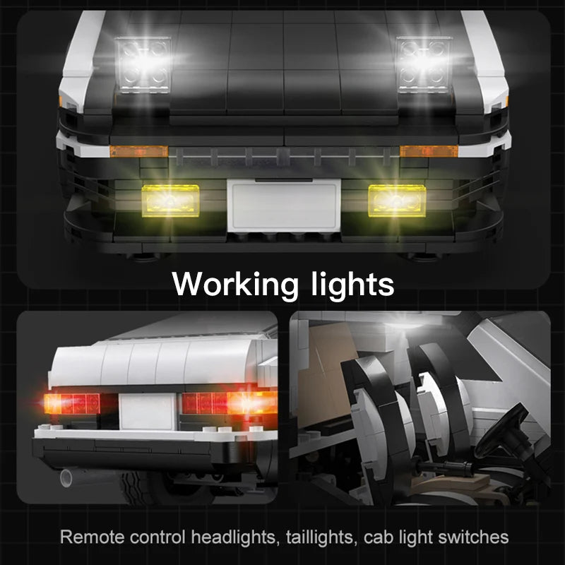 Cada 1324Pcs LED City RC Drift Racing Car Building Blocks DIY Variable Form Sports Car Bricks Gifts Toys For Children