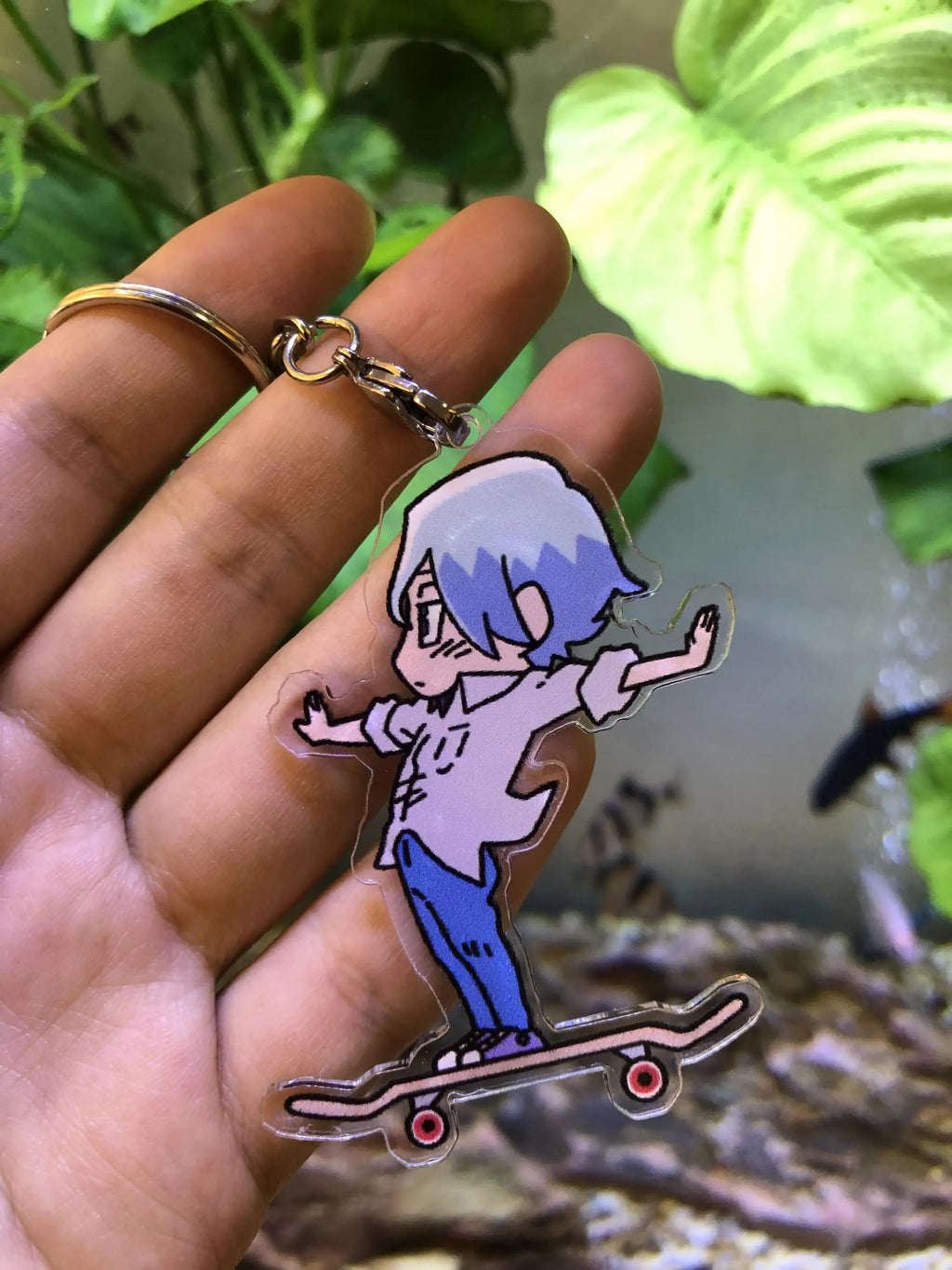 SK8 The Infinity Miya Reki Langa Finger Skateboard SK Acylic Keychain Keyring