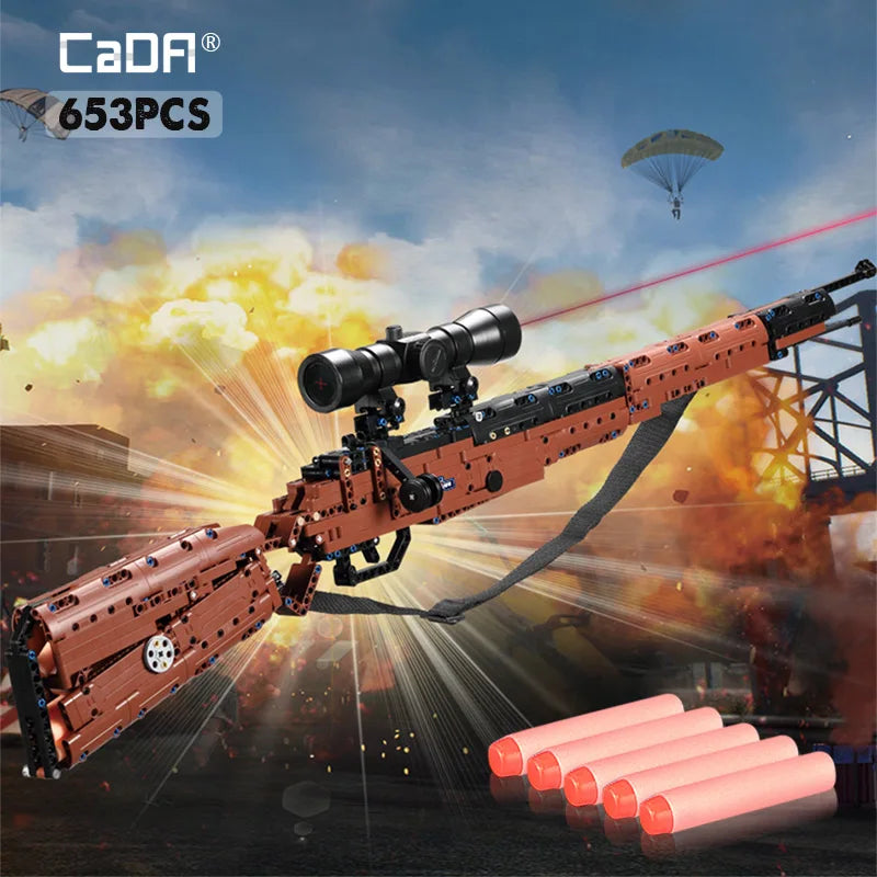 653 Pcs SWAT Military WW2 Weapon 98K Sniper gun sighting telescope Models Building Blocks Compatible GUN Blocks Toys Gifts