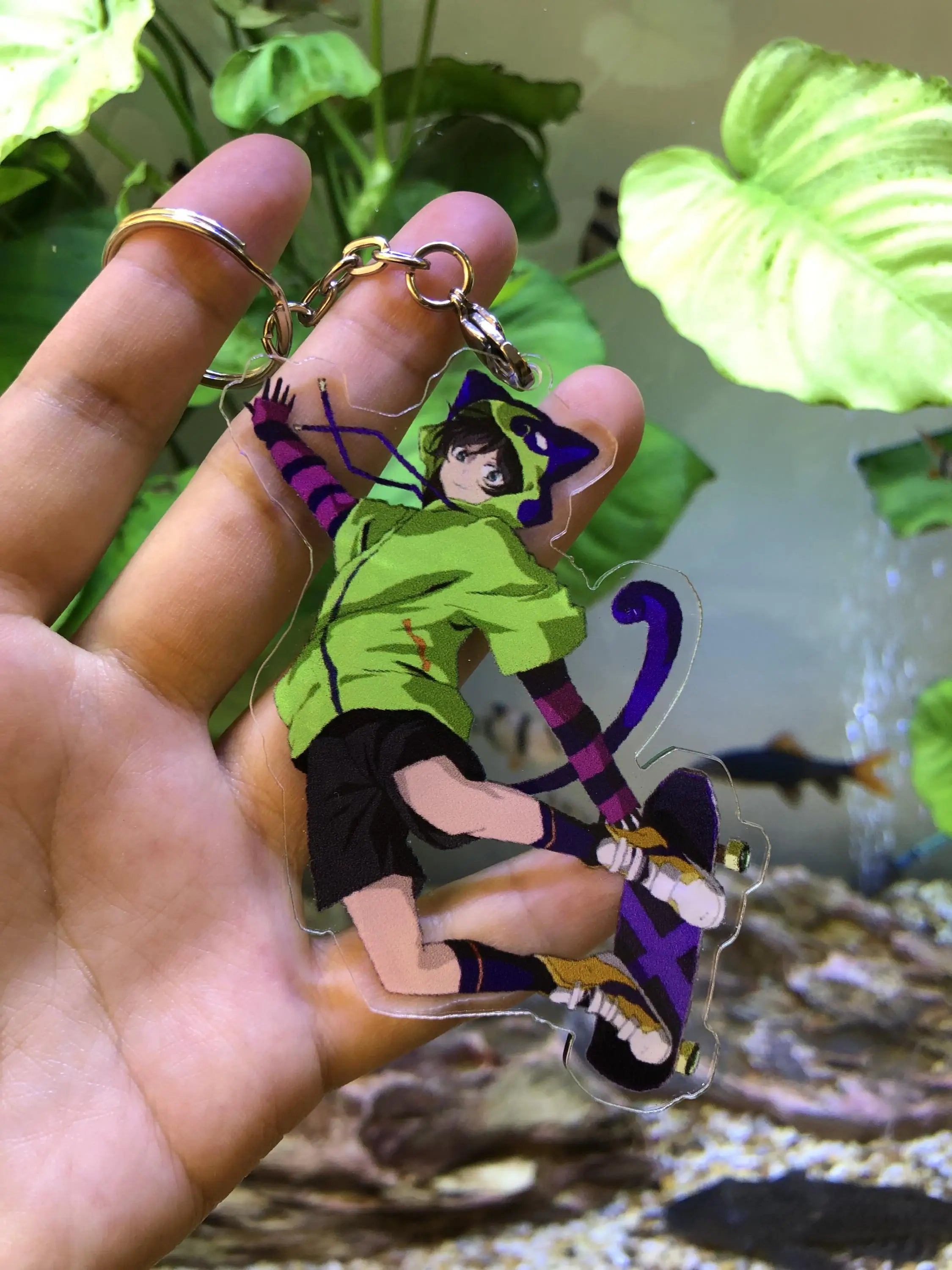 SK8 The Infinity Miya Reki Langa Finger Skateboard SK Acylic Keychain Keyring