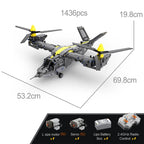 Cada 1424pcs Weapon RC Rotorcraft Fighter Building Blocks City Remote Control Airplane Helicopter Bricks Toys Boys