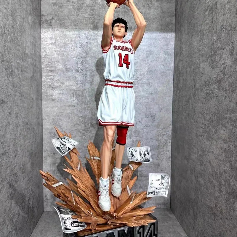 47CM SLAM DUNK Figure Mitsui Hisashi Shooting Anime Collection Model Desktop Ornament Decorations Holiday Gifts Children Toys