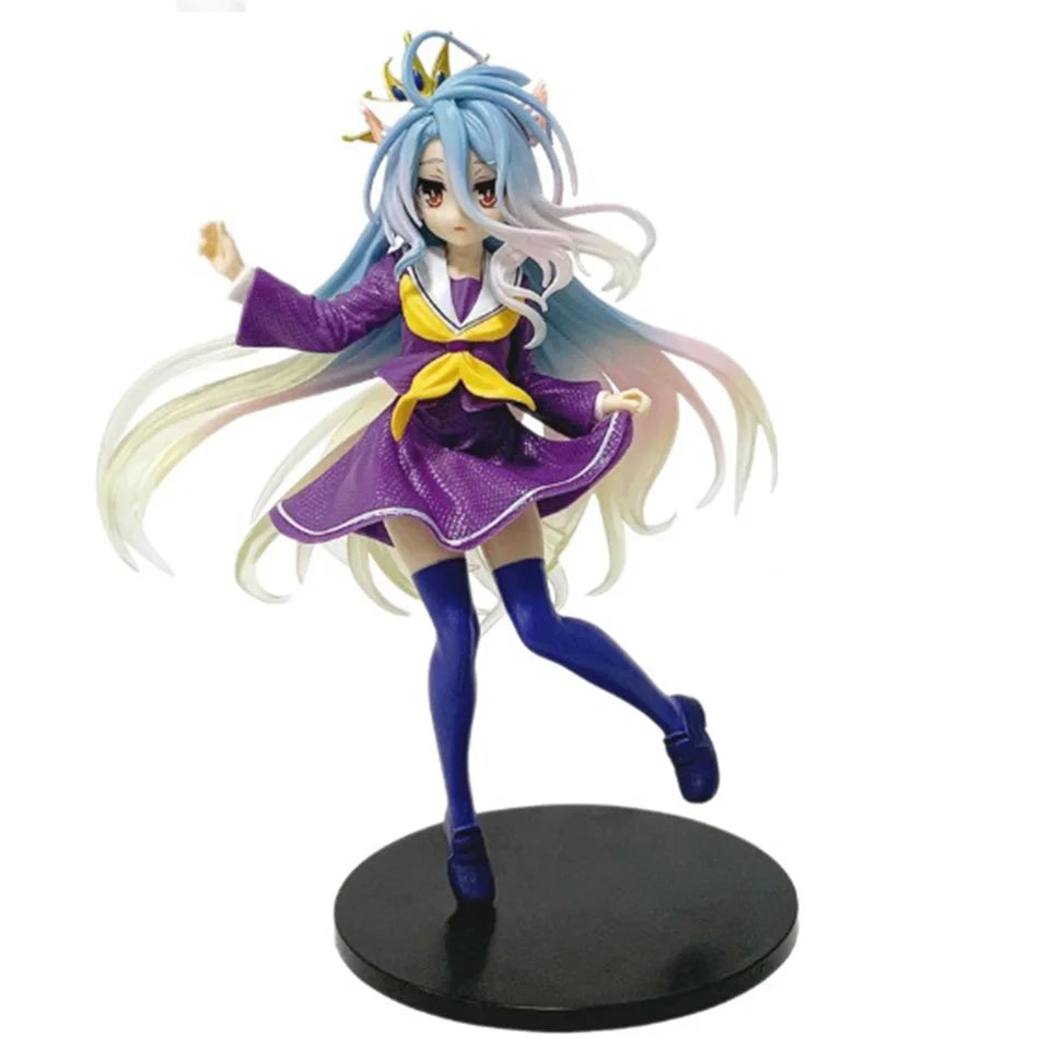 White Shiro No Game No Life Anime PVC Figure 18.5cm Action Ornament Collectible Model Toy for Holiday Gift