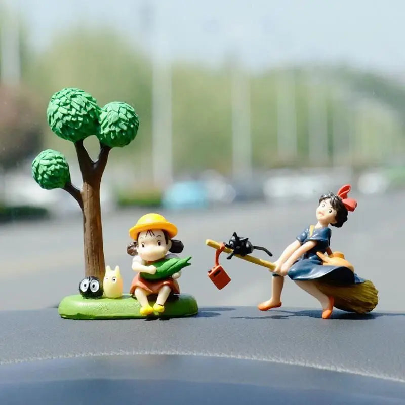 New Japanese My Neighbor Totoro Series Spirited Away Doll Hand Made Doll Pvc Car Interior Desktop Gift Micro Landscape Ornaments