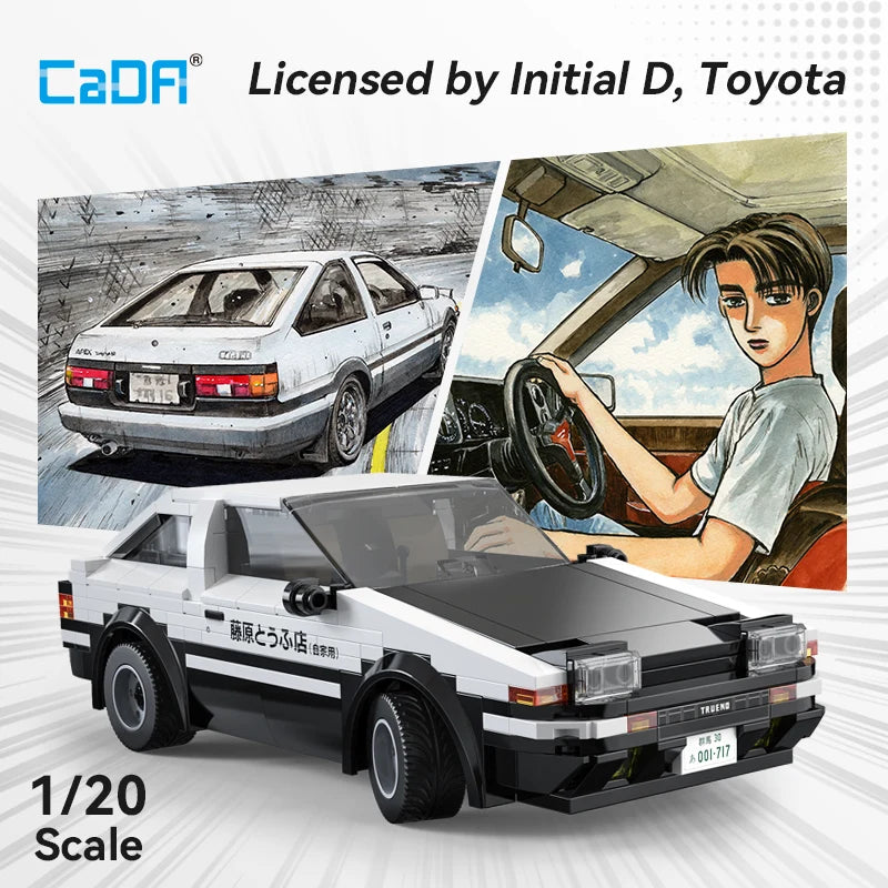 Cada 325Pcs City technical RC Drift Racing Car Building Blocks DIY Toyota AE86 Sports Car Bricks Gifts Toys For Children Gifts