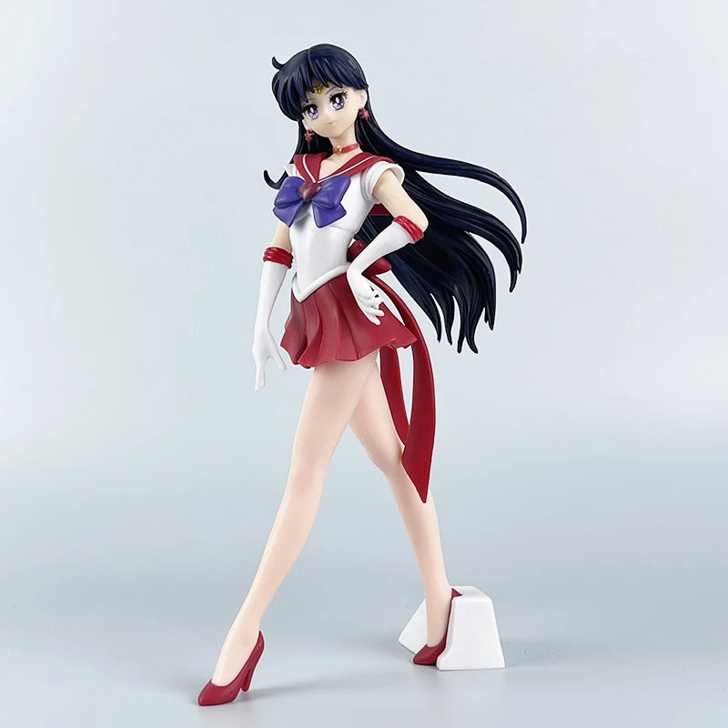 Sailor Moon Anime Figure Hino Rei Mizuno Ami Sailor Mars Mercury Decor Ornaments Pvc Action Figurine Collectible Model Toy Gift