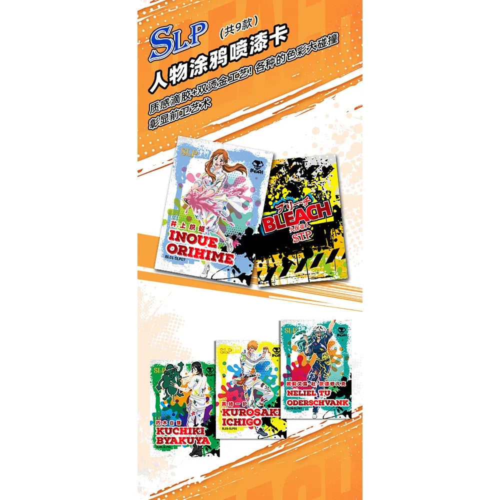 Anime Bleach Collection Cards Kuchiki Byakuya Kurosaki Ichigo Ink Wash Style Visual Arts Character Hot Stamping Gold Cards Gifts