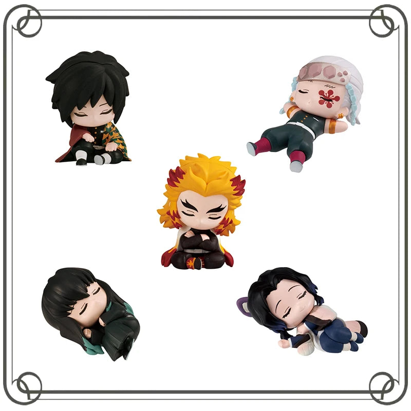 Demon Slayer Tokitou Muichirou Kochou Shinobu NO.2 Sleep Modeling Gashapon Ornament Action Figure Model Toys