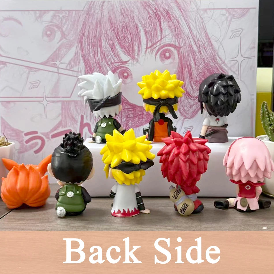 8pcs Set Anime Naruto Figure Kakashi Sasuke Uchiha Itachi Gaara Haruno Sakura Action Figural Q Version PVC Model Kids Toys Gift