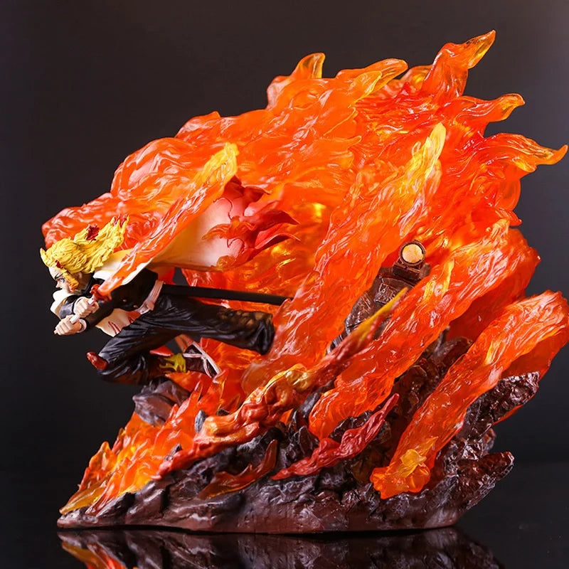 Demon Slayer Rengoku Kyoujurou Agatsuma Zenitsu Kochou Shinobu Multi Headed Carving Garage Kit Decorative Desktop Ornament Model