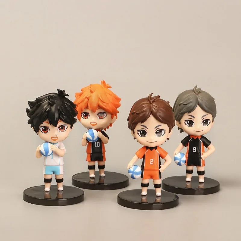 Hinata Shoyo Volleyball Anime Figure 4PCS Set Poseable Model Toy Gacha Collectible Shelf Decor Trendy Gift