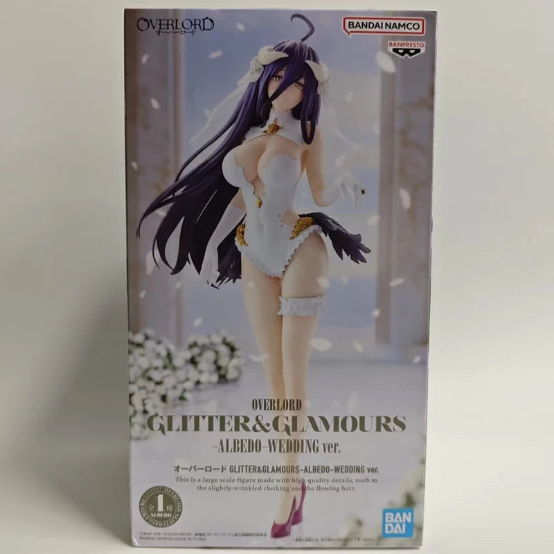 Bandai Genuine BANPRESTO OVERLORD GLITTER&GLAMOURS Albedo Wedding  Anime Action Figure Collectible Model Toys Gift Children Kid