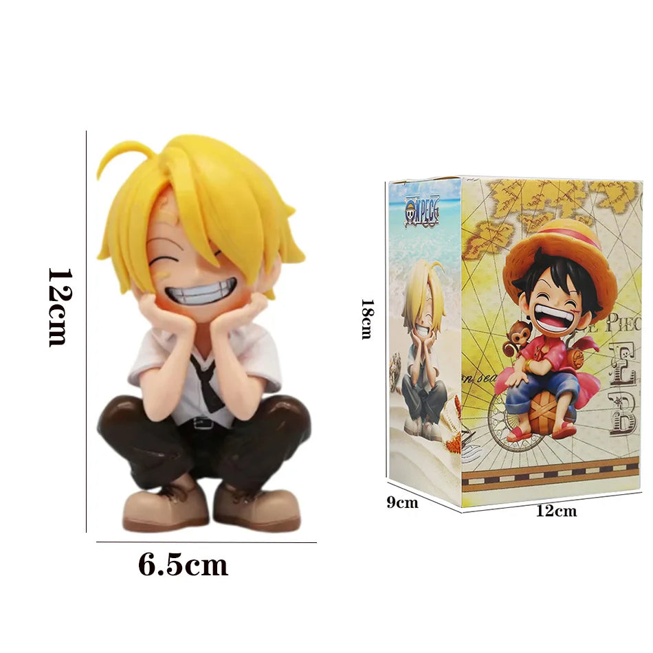 One Piece Handheld Luffy Solon Sitting Q-Version Trendy Play Cartoon Anime Desktop Car Ornament Peripheral Gifts