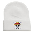 One Piece Knitted Hats Luffy Zoro Skull Embroidery Caps Fashion Men Women Winter Warm Beanie Cartoon Anime Bonnet Accessories