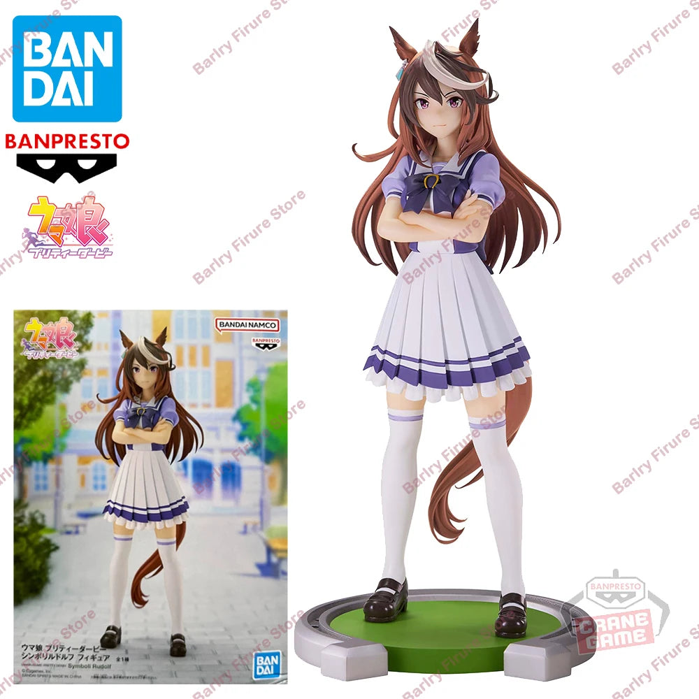 Original Genuine BANDAI BANPRESTO Uma Musume Pretty Derby Symboli Rudolf Anime Figure Boxed Premium Table Ornament Model Toys