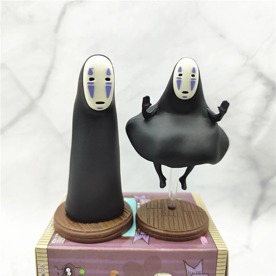 6PCS Spirited Away Anime Figure Q Version Kawaii No Face Man Action Figure Room Decorations PVC Adult Collection Model Doll Toys