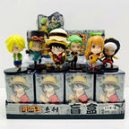 12pcs Anime Blind Box One Piece Demon Slayer Luffy Mini Figure Ornament Blind Box Room Decor Doll Model Collection Gifts Toys
