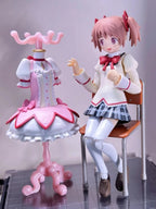 Genuine Bandai Mahou Shoujo Madoka Magika Anime Figure Model Kawaii Mini Clothes Hanger Shaped Desktop Decor Collect Toys Gifts