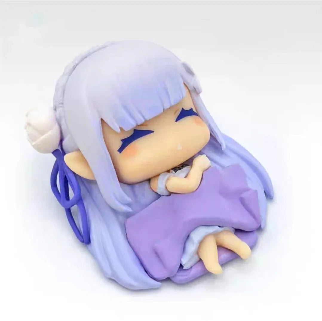 Stand stones capsule toys cute kawaii Onemutan Re: Life in a different world from Zero Part.2 Emilia Rem anime sleeping figures