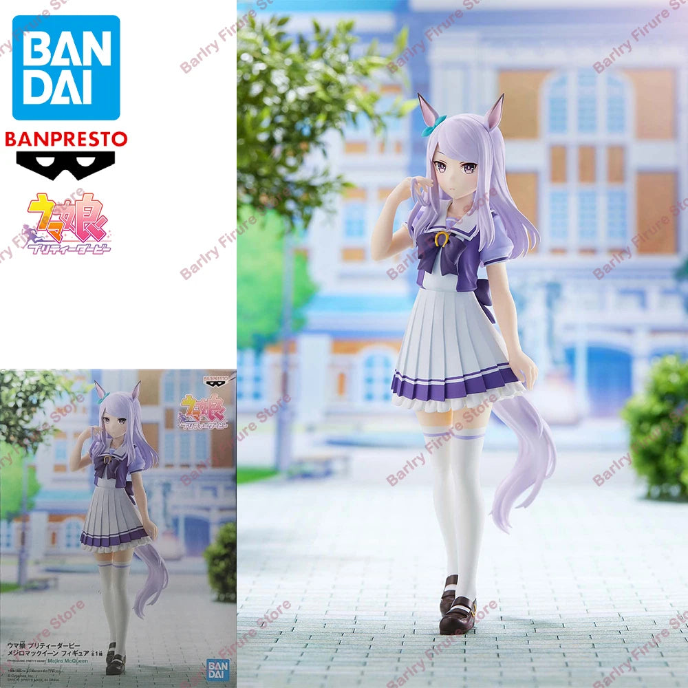 Original Genuine BANDAI BANPRESTO Uma Musume Pretty Derby Mejiro McQueen Anime Figure Boxed Premium Table Ornament Model Toys