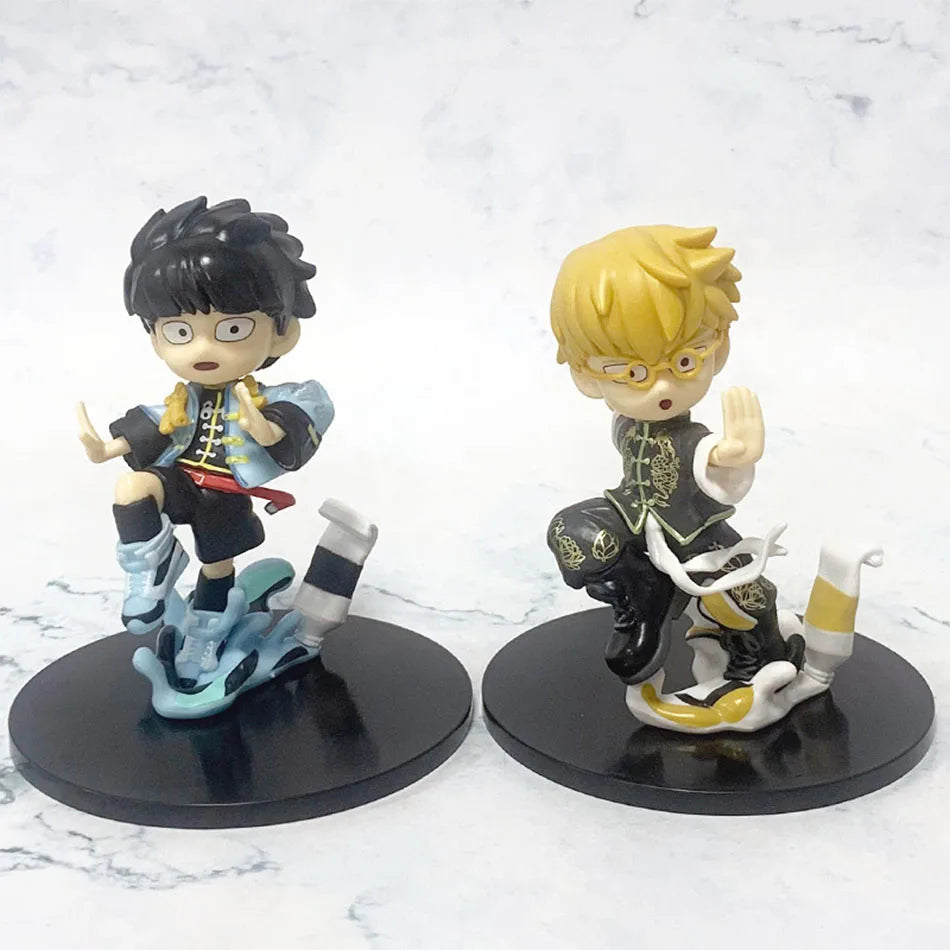 Mob Psycho 100 Anime Figures Gk Reigen Arataka Q Edition Kawaii Sitting Palm Series Model Doll Desktop Ornaments Collectible Toy