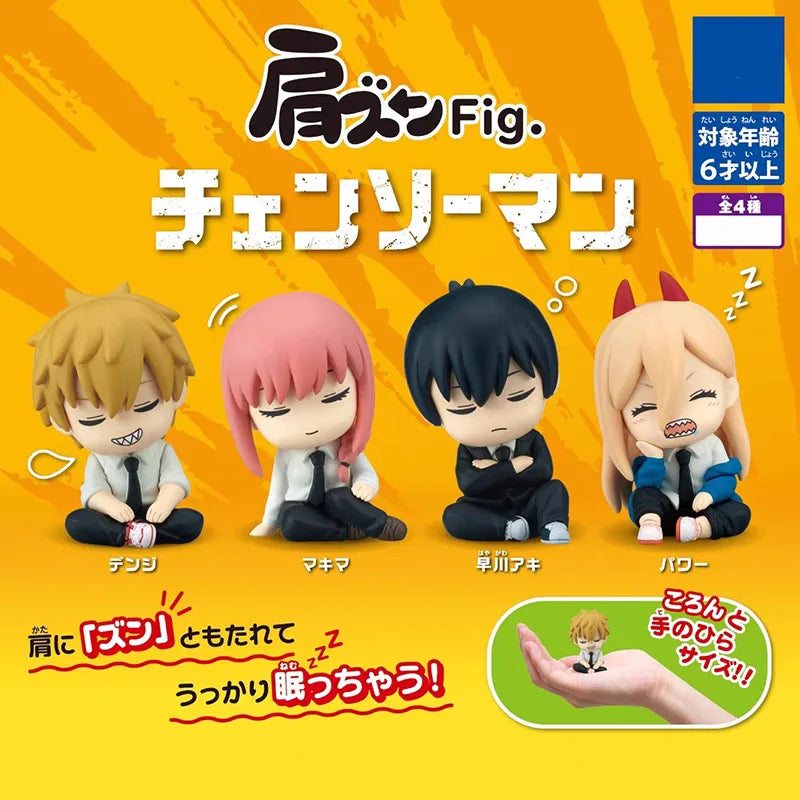 Anime Chainsaw Man Toy Shoulder-Back Sleeping Style Denji Hayakawa Aki Power Character Model Children Boy Girl Holiday Gift