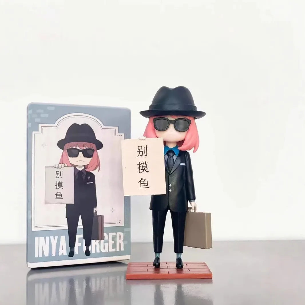 15cm Spy×Family Anya Forger Never Fish In Trouble Water Agent Anime Figure Model Statue Collection Desktop Decoration Ornament