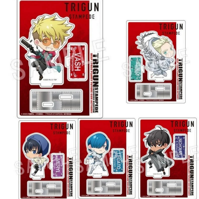 Anime Trigun Stampede Plate Desk Decor Nicholas D. Wolfwood Collection Ornament Vash The Stampede Acrylic Standing Model Gifts