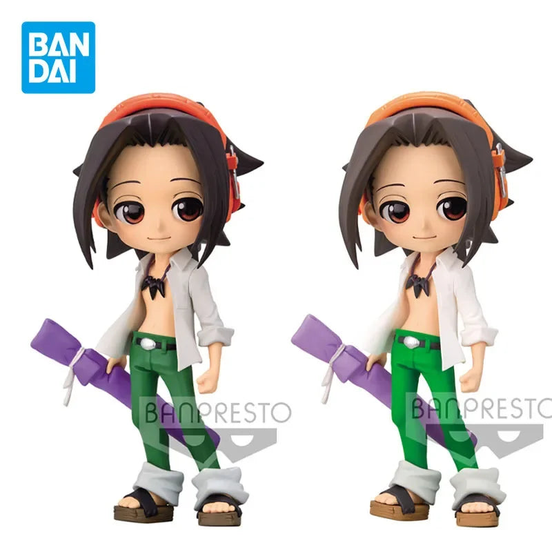 Bandai Genuine Q Posket SHAMAN KING Yoh Asakura Anime Action Figure Toys for Boys Girls Kids Gifts Collectible Model Ornaments