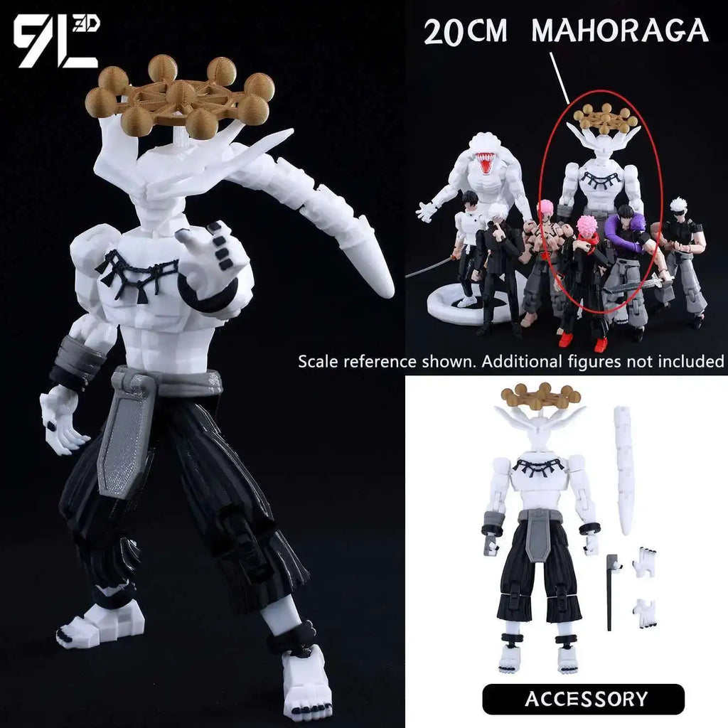 9L3D Printed Dummy13 T13 In Stock Ready to Ship Jujutsu Kaisen Grey Robe Sukuna Figure Anime Articulated Model Stress-Relief Toy
