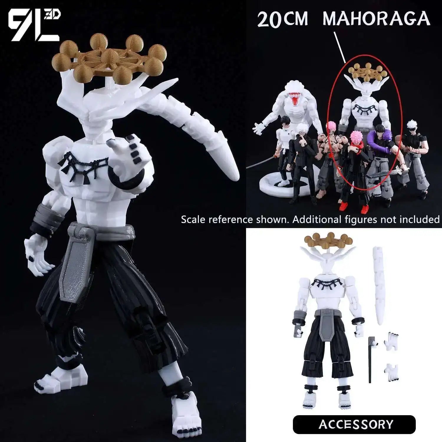9L3D Printed Dummy13 T13 In Stock Ready to Ship Jujutsu Kaisen Grey Robe Sukuna Figure Anime Articulated Model Stress-Relief Toy