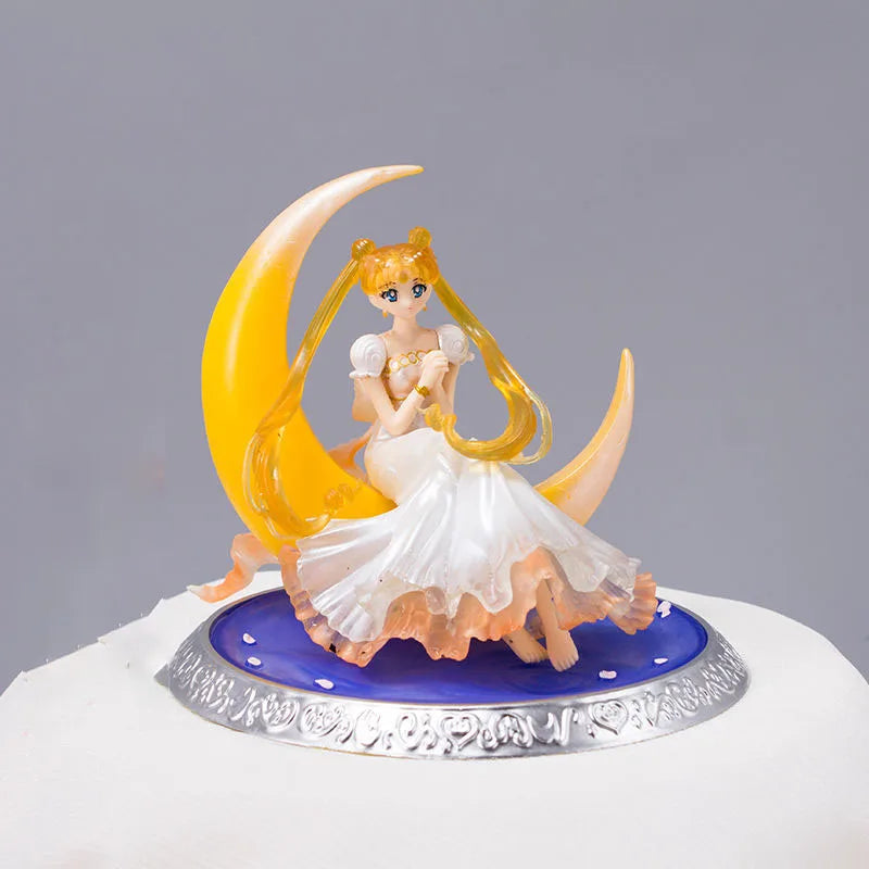 Sailor Moon Ornament Anime Surrounding Aesthetic Figure Model Glowing Night Light Room Desktop Decoration Cute Toy Children Gift