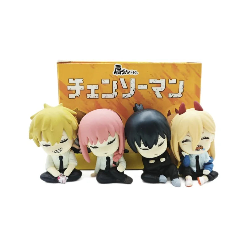 Anime Chainsaw Man Toy Shoulder-Back Sleeping Style Denji Hayakawa Aki Power Character Model Children Boy Girl Holiday Gift