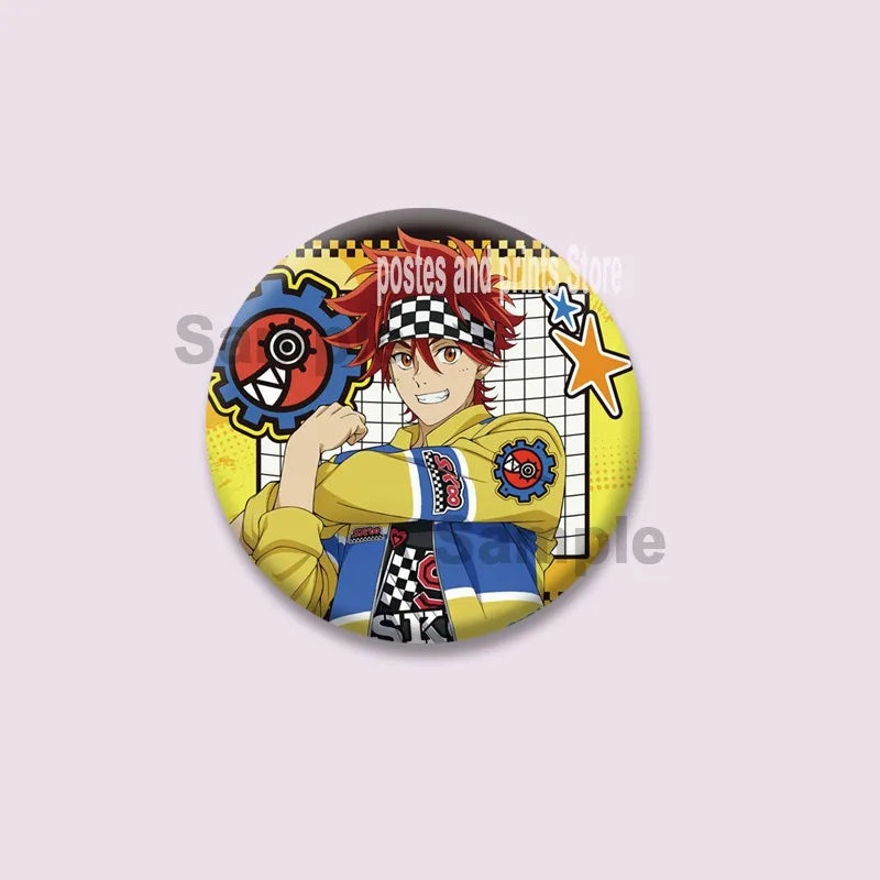 Cartoon Figure Miya Chinen Reki Kyan Button Pins Anime SK8 The Infinity Round Brooch Bag Clothes Accessories Jewelry Badge Gifts