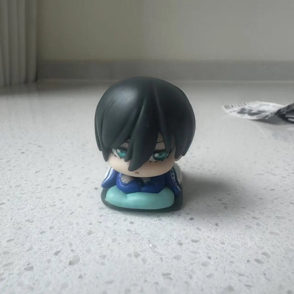 BLUE LOCK Action Figure Sleep Gacha Cute Cartoon Ornament Isagi Yoichi Chigiri Hyoma Nagi Seishiro Rin Itoshi Model Toy