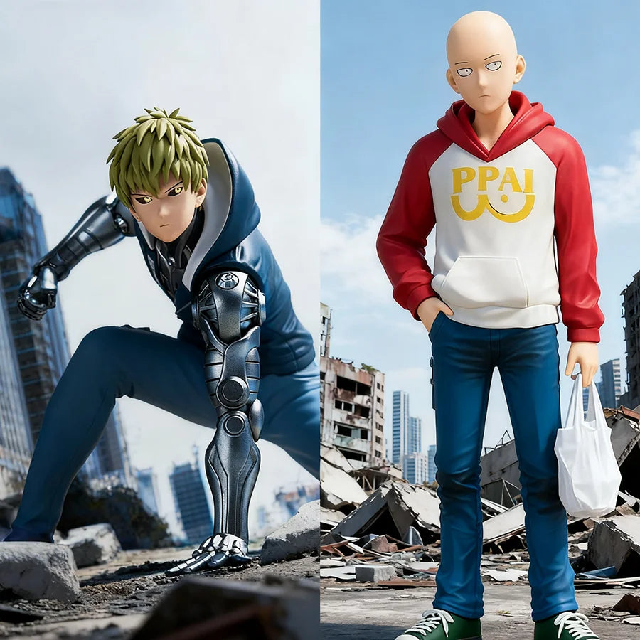 17cm One Punch Man Anime Figure Cloak Saitama Action Figure Villain Garou Figurine Room Decorations PVC Collection Model Toys