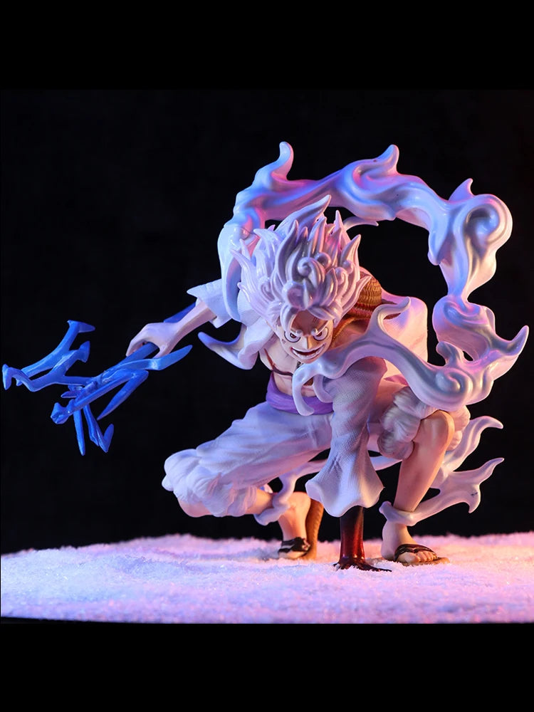 19cm Anime Luffy One Piece Figure Nika Luffy Gear 5th Action Figure Gear 5 Sun God Pvc Figurine Gk Statue Model Decoration Toys