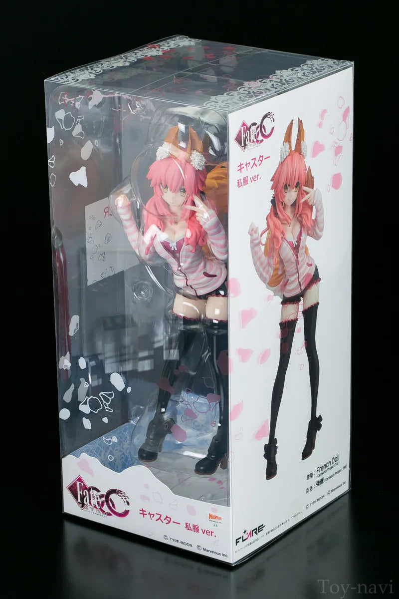 25CM Anime Fate/Extra CCC Tamamo no Mae Figure 1/7 Caster Plain Clothes ver Stand Model Toy Doll Action Figure Collection Gifts