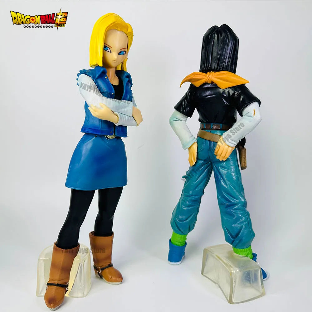 25CM Anime Dragon Ball Z Android 17 18 Figure Android 18 PVC Action Figures Collection Model Toys for Children Christmas Gifts