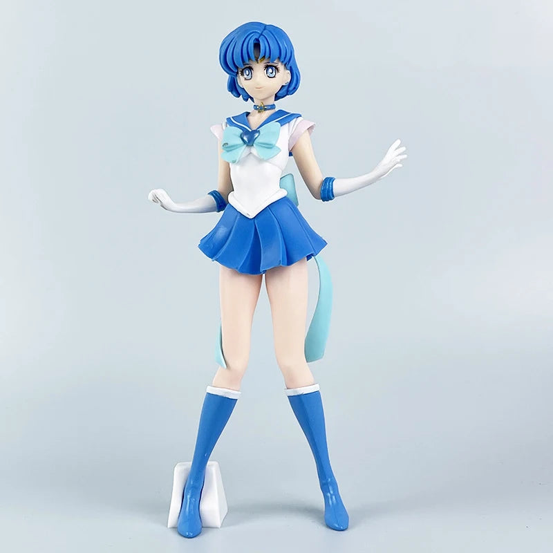 Sailor Moon Anime Figure Hino Rei Mizuno Ami Sailor Mars Mercury Decor Ornaments Pvc Action Figurine Collectible Model Toy Gift