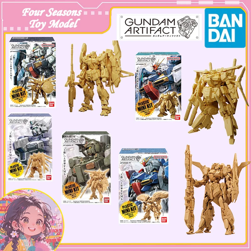Fast Shipping Bandai Anime Shokugan GUNDAM ARTIFACT 01-05 Plastic Mini Set Zaku Wing MkII Original Model Toys Action Figure Kid