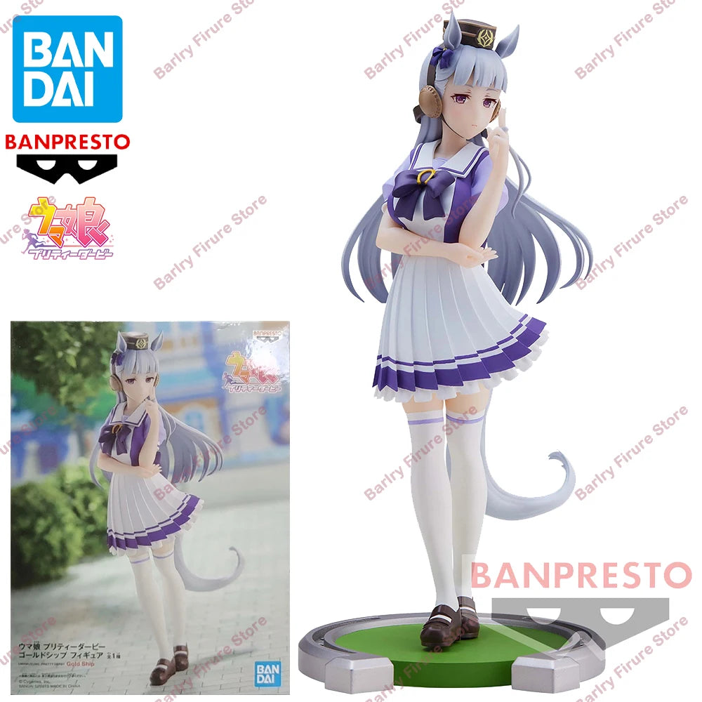 Original Genuine BANDAI BANPRESTO Uma Musume Pretty Derby Gold Ship Anime Figure Boxed Premium Table Ornament Model Toys Gifts