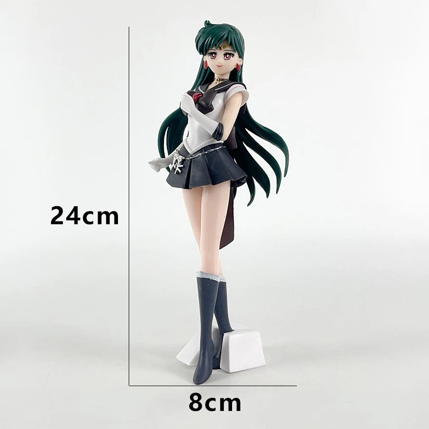 23cm Anime Sailor Moon Meiou Setsuna Figure GLITTER&GLAMOURS Kaiou Michiru Tenoh Haruka Tomoe Hotaru Action Figurine Toy Gift