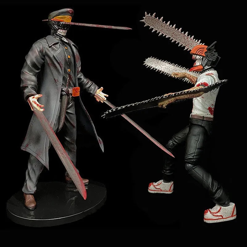 New Chainsaw Man Kantana Man And Denji Pochita Anime Figure Model Statue Boys Collection Desktop Decoration Ornament Toys Gifts