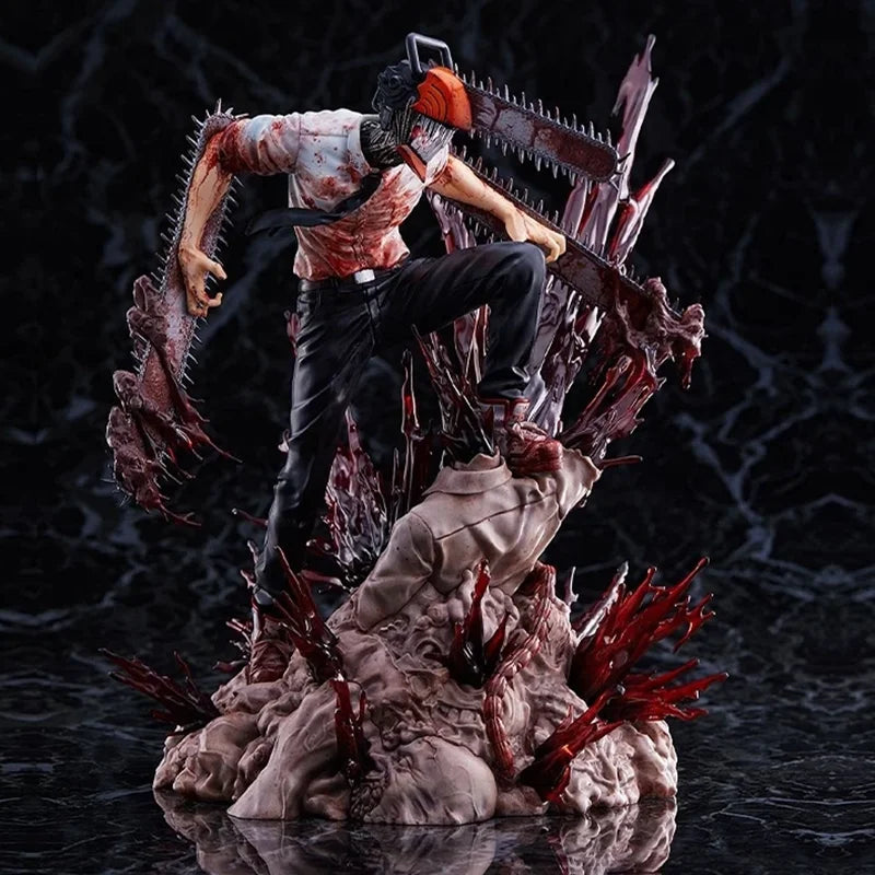 Anime Figure Chainsaw Man Denji Pochita Fit Standing Position Fighting Model Toy PVC Boxed Big Gift Sculpture Ornaments 18CM