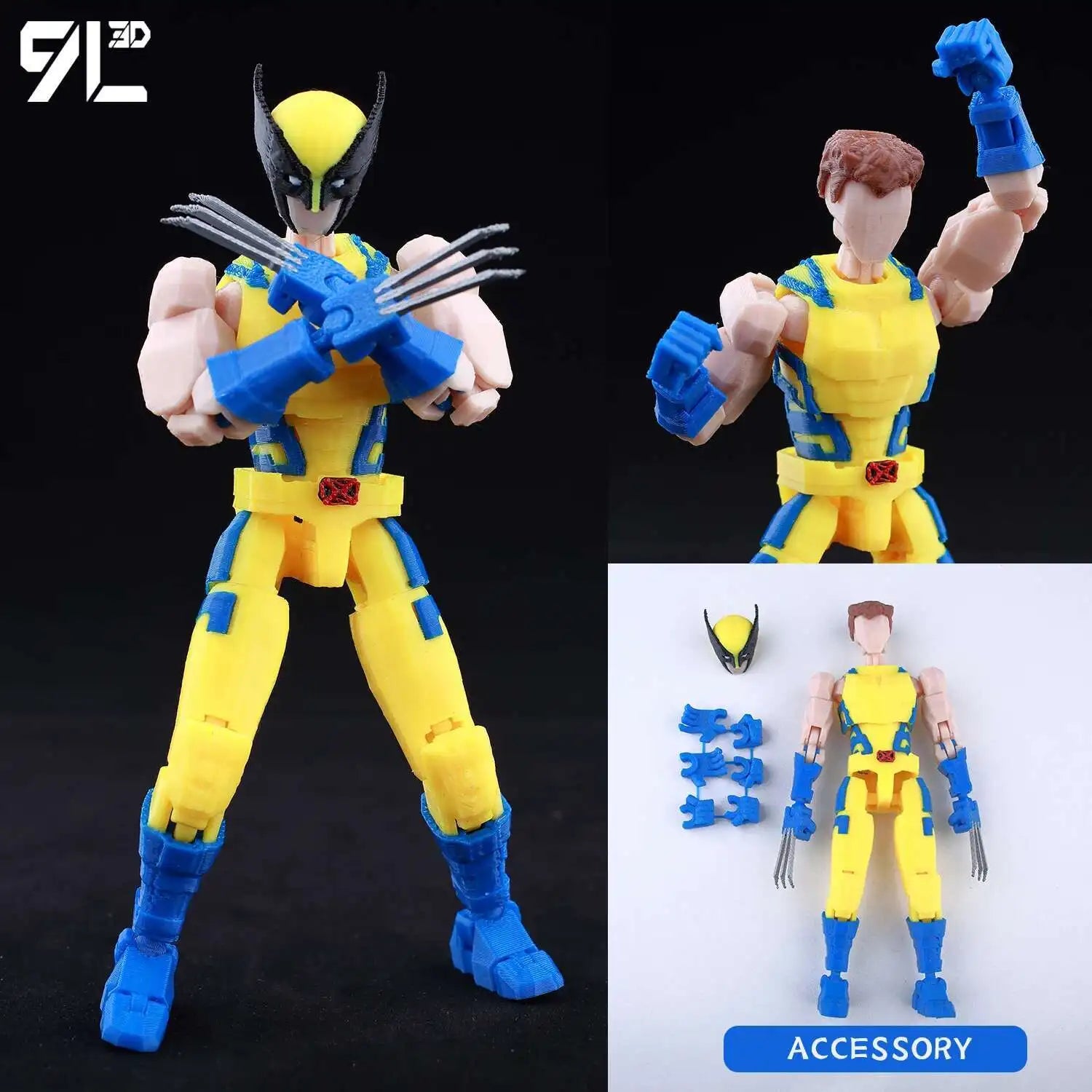 9L3D Printed Lucky Dummy 13 One-Punch Man 3D Action Figure, Multi-Jointed Poseable Anime Model, Collectible Gift for Fans