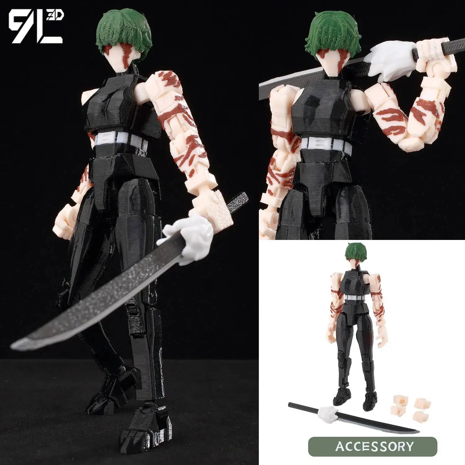 9L3D Printed Dummy13 T13 In Stock Ready to Ship Jujutsu Kaisen Grey Robe Sukuna Figure Anime Articulated Model Stress-Relief Toy