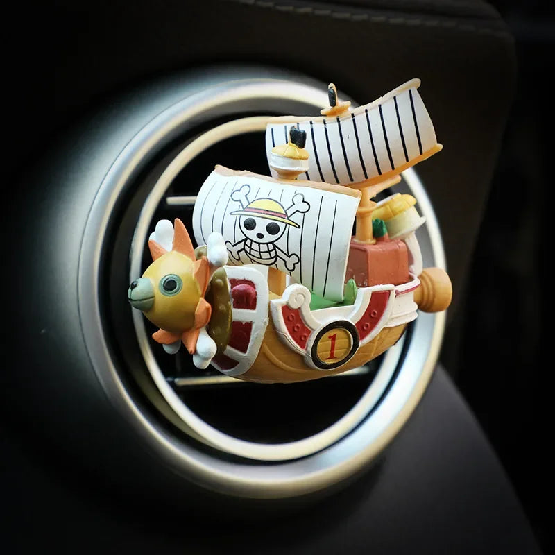 New Anime Cute One Piece Car Air Outlet Fragrance Decoration Luffy Zoro Action Figure Figurine Ornament Auto Interior Accessorie