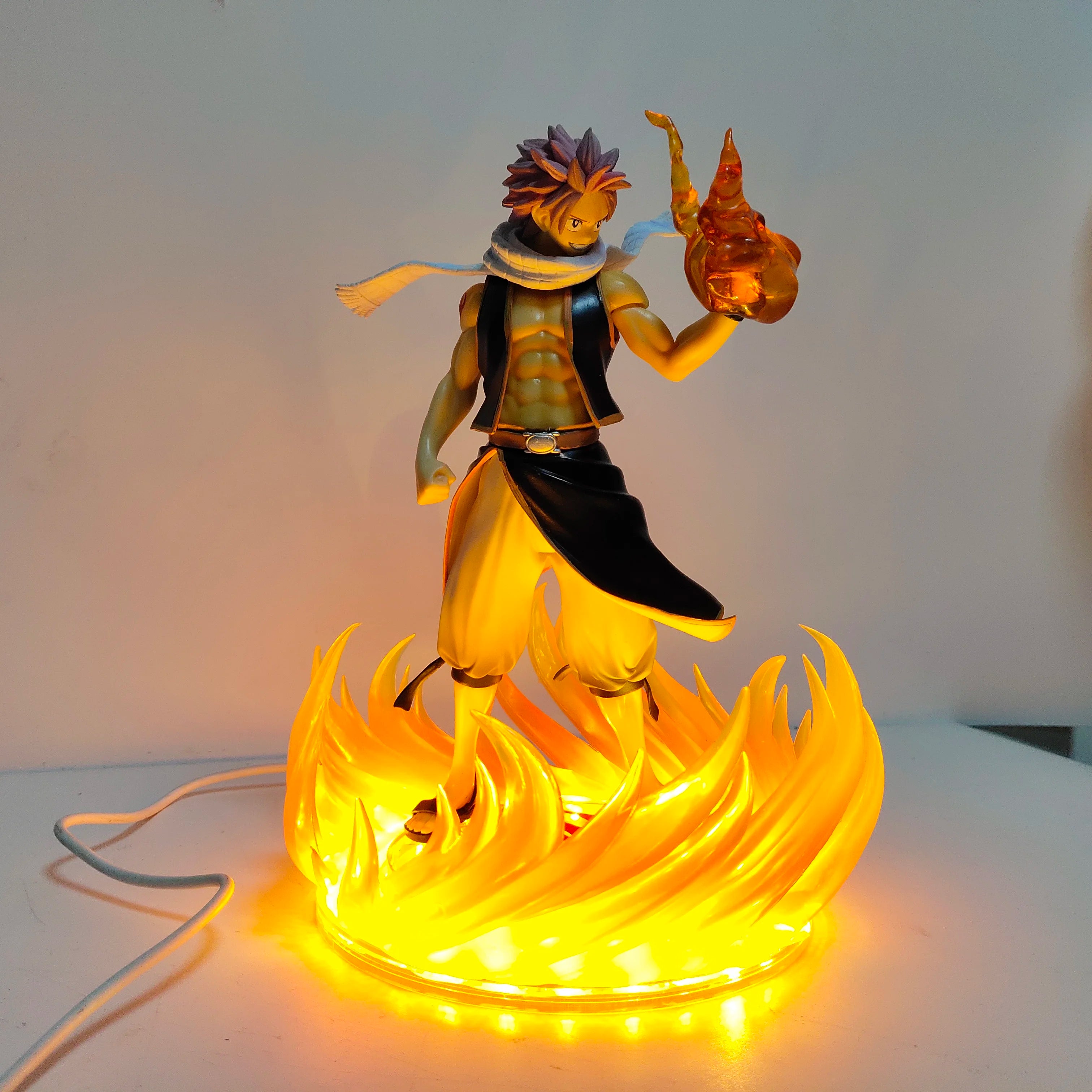FAIRY TAIL Anime Natsu • Dragneel Led Lamp Bulb Action Figures Model Figurine Figure & Base & Lamp DIY Toys Collection